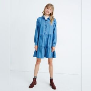 Madewell Denim Tiered Shirtdress in True Indigo